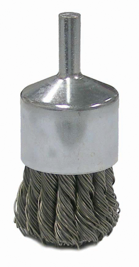 ATD-8254 ATD 1/4 Shank Twisted End Brush 1-1/8 Diameter .020  wire size
