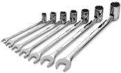 SKT-86142 SK 86142 10 pc. 12pt. 10-19mm SuperKrome Flex Combination Wrench Set
