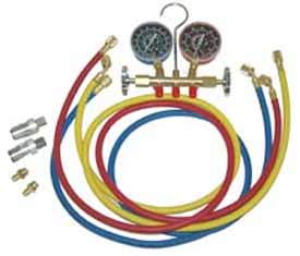 ATD 3689 Dual R12 and R134a Brass Manifold Gauge Set