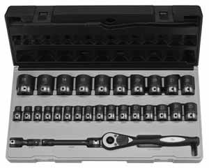 GRY-82629MD 29pc Grey Pneumatic Duo Socket Set 1/2'' Drive Deep Length Metric