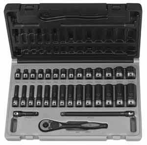 GRY-89631MRD 31pc Grey Pneumatic Duo Socket Set Set 1/4'' Drive Standard & Deep Length Metric