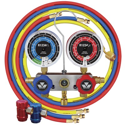 MST-83272 Mastercool 83272 R1234yf 2-Way Piston Valve Manifold Gauge Set 