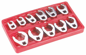 ATD-1190 11 PC. 3/8 Dr. Metric Crow Foot Wrench Set - by ATD Tools 1190