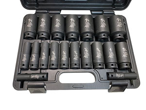 ATD-44419 ATD 44419 19 Pc. 1/2 Drive 6 Point SAE Deep Impact Socket Set