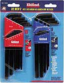 EK-10222 Eklind 22pc. Long Arm Hex L Key Set Fractional and Metric