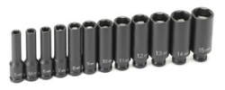 GRY-9712MDG Grey Pneumatic 12 Pc. 1/4'' Drive Deep Length Metric Magnetic Set