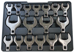 PLT-99380 Platinum 99380 17 Pc. Metric 1/2 Drive Jumbo Crowfoot Wrench Set