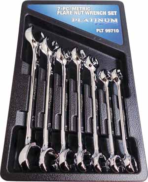 PLT-99710 Platinum Tech 99710 7 Pc. Metric Flare Nut Wrench Set