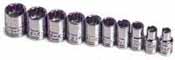 SKT-1340 SK hand tool 1340 10 Pc. 1/4 Dr. 12 pt. Standard 5-14mm Socket Set