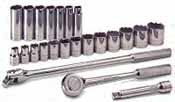 SKT-4123 SK 4123 23 Pc. 1/2 Dr. 6 pt. And 12 Pt. SAE Socket Set