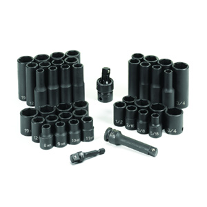 GRY-1243RD 3/8 Dr. Standard and Deep Set by Grey Pneumatic 1243RD 43 pc. 6 point
