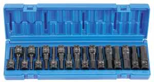 GRY-1598HC Grey Pneumatic 1/2 Dr. 18pc. SAE/MM Impact Hex Driver Set