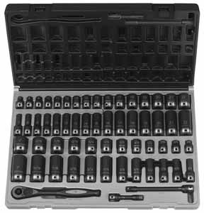 GRY-81659CRD 59pc Grey Pneumatic Duo Socket Set 3/8'' Drive SAE & Metric