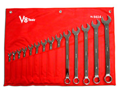 V8T-9414 V8 Tools 14pc Long Pattern SAE Combo Wrench Set