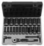 GRY-82622D 22pc. Grey Pneumatic Duo Socket Set 1/2'' Drive SAE